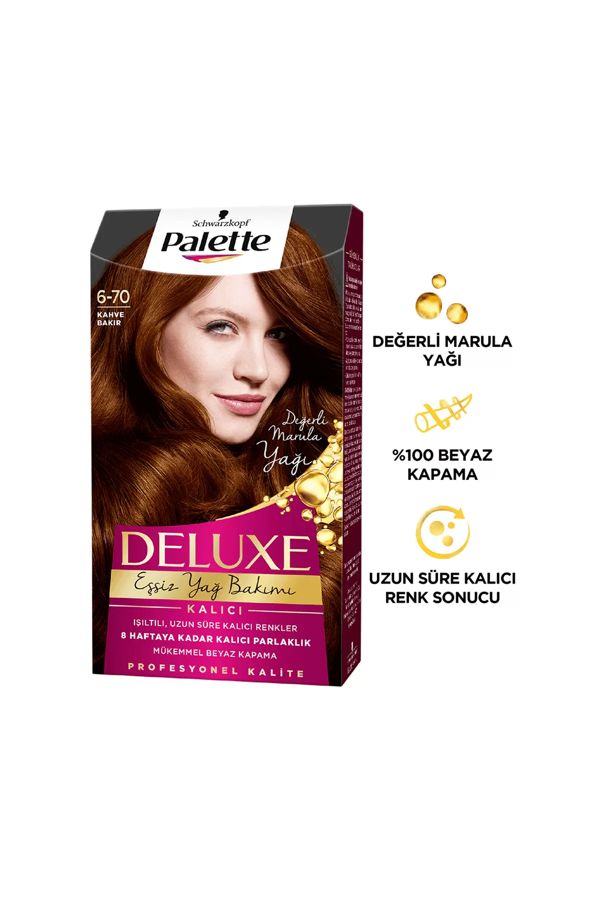 رنگ مو تقویت مو زیبایی مو پالت Palette رنگ مو مسی قهوه ای شماره 70 6